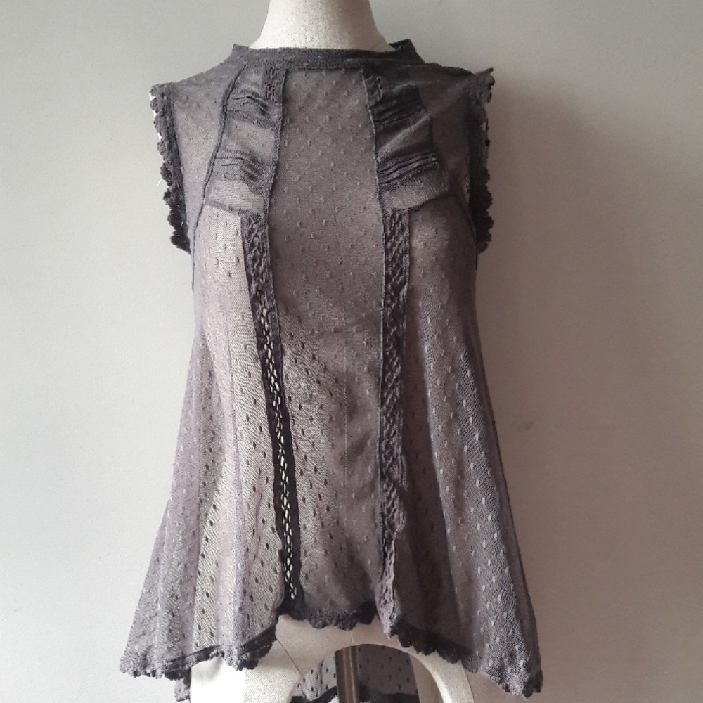 Free People lace sheer purple small